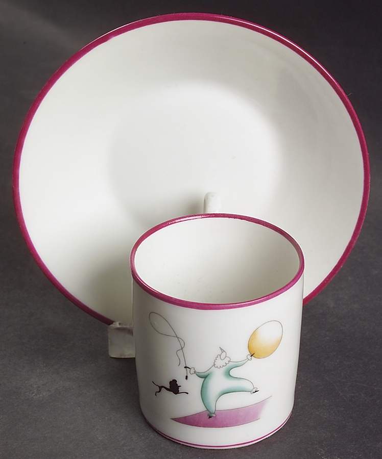 Circus Flat Demitasse Cup & Saucer Set by Ginori 1735-1