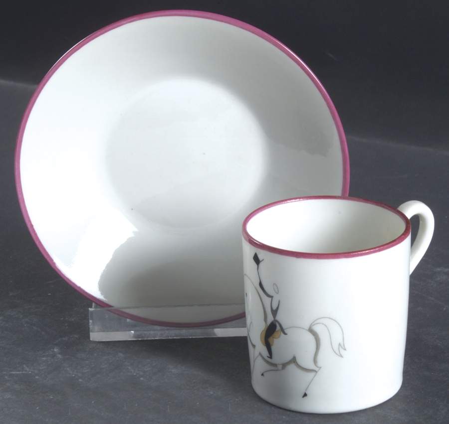 Circus Flat Demitasse Cup & Saucer Set by Ginori 1735-1