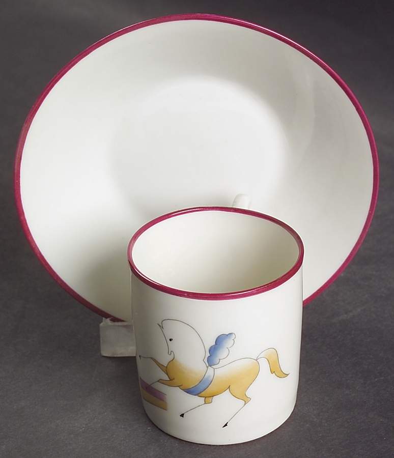 Circus Flat Demitasse Cup & Saucer Set by Ginori 1735-1