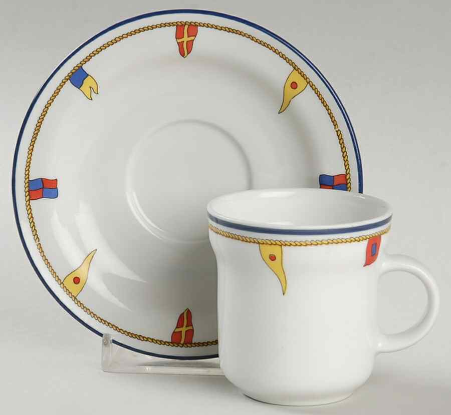 Clipper Flat Demitasse Cup & Saucer Set by Ginori 1735-1
