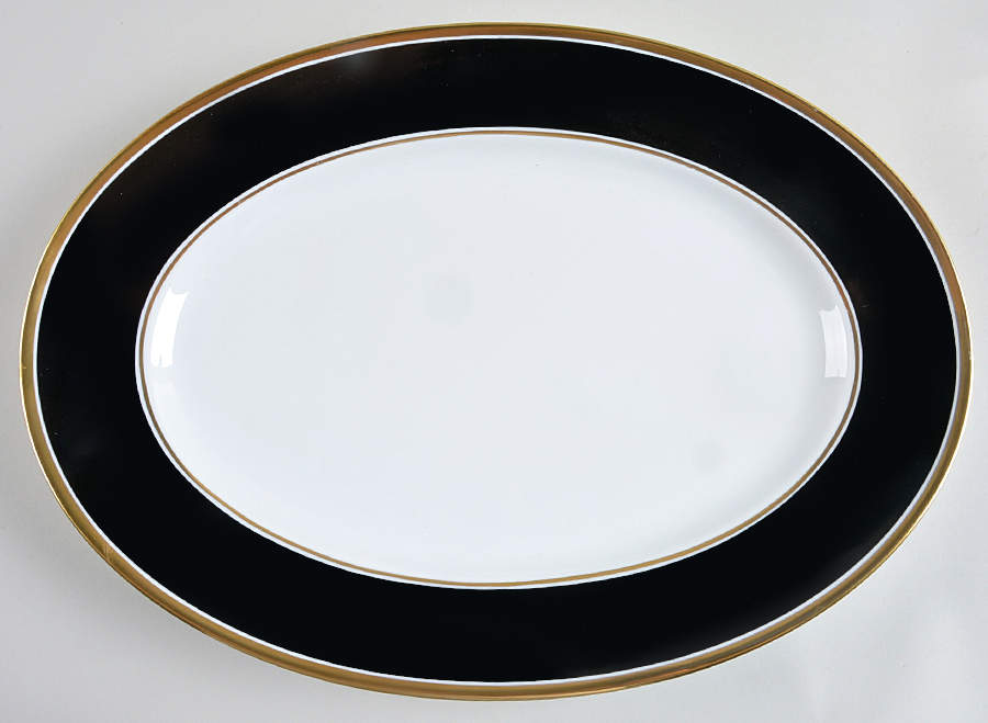 Contessa Black 15" Oval Serving Platter by Ginori 1735-1