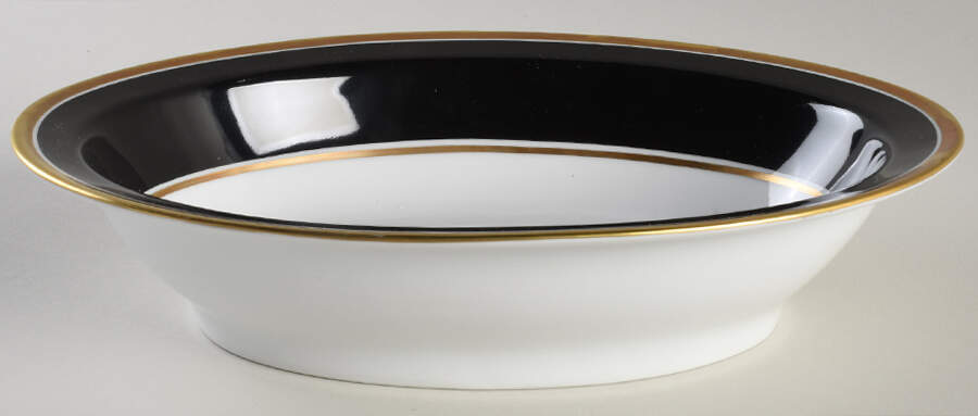 Contessa Black 9" Oval Vegetable Bowl by Ginori 1735-1