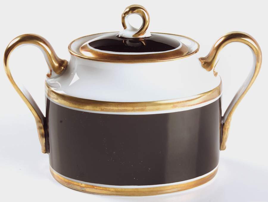 Contessa Black Sugar Bowl & Lid by Ginori 1735-1