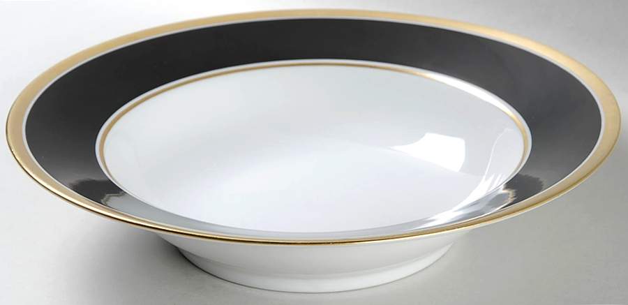 Contessa Black Rim Soup Bowl by Ginori 1735-1