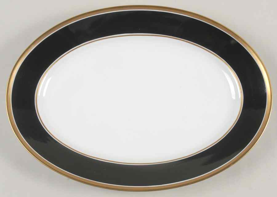 Contessa Black 13" Oval Serving Platter by Ginori 1735-1