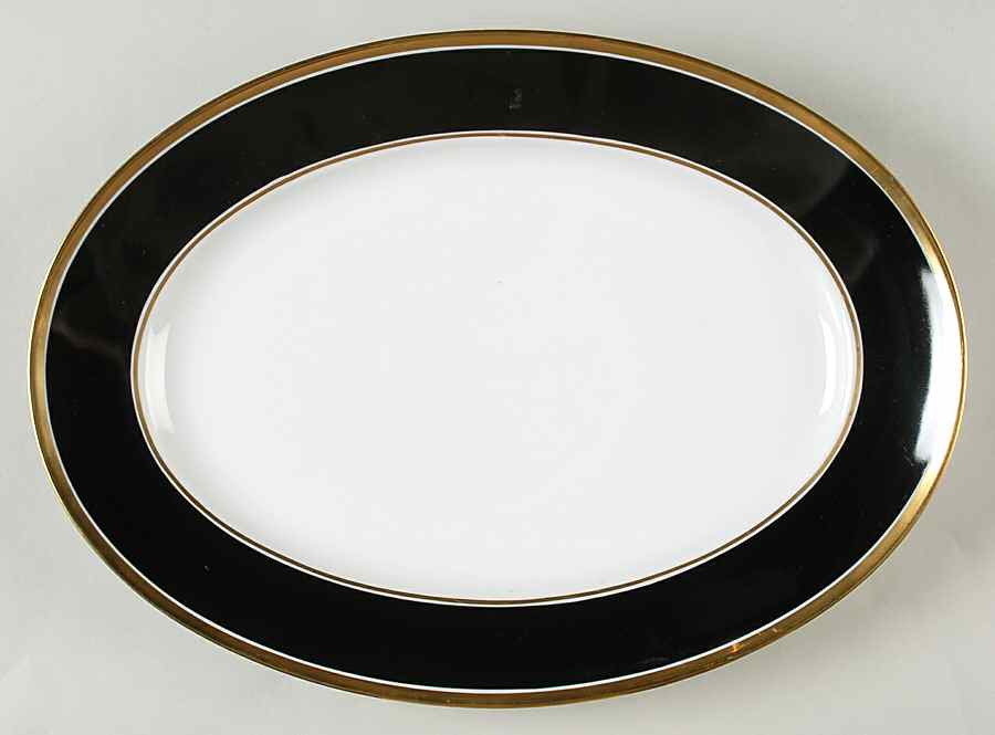 Contessa Black 14" Oval Serving Platter by Ginori 1735-1