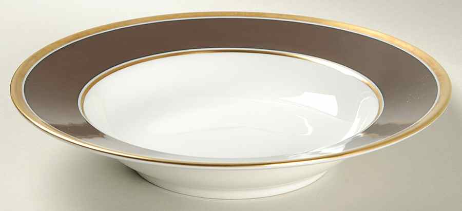 Contessa Brown Rim Soup Bowl by Ginori 1735-1