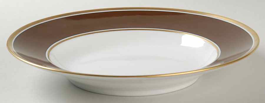 Contessa Brown Large Rim Soup Bowl by Ginori 1735-1
