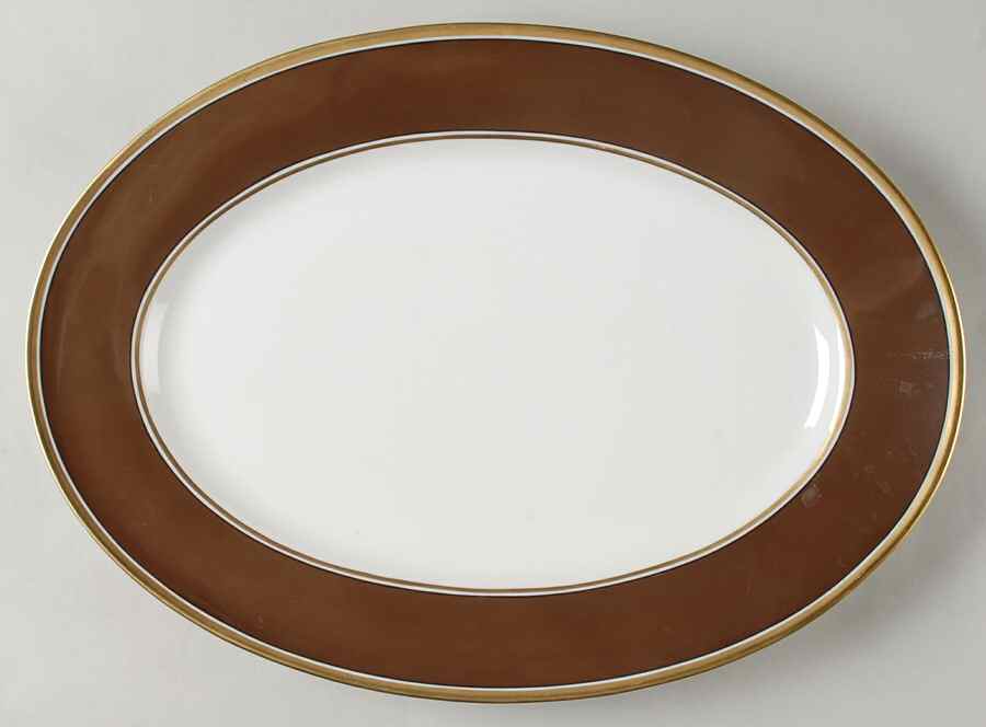 Contessa Brown 15" Oval Serving Platter by Ginori 1735-1