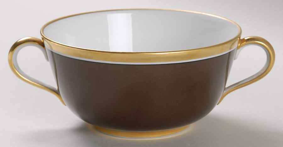 Contessa Brown Flat Cream Soup Bowl by Ginori 1735-1