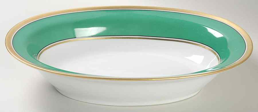 Contessa Green 9" Oval Vegetable Bowl by Ginori 1735-1