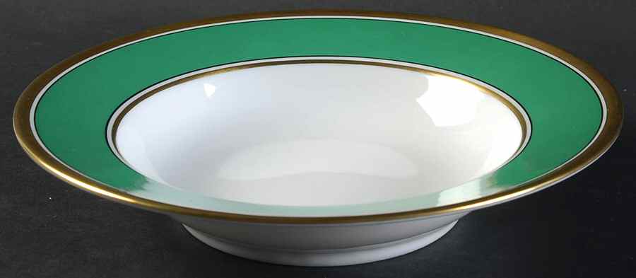 Contessa Green Rim Soup Bowl by Ginori 1735-1