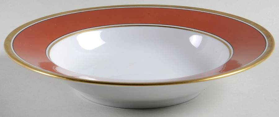 Contessa Rust Red Rim Soup Bowl by Ginori 1735-1