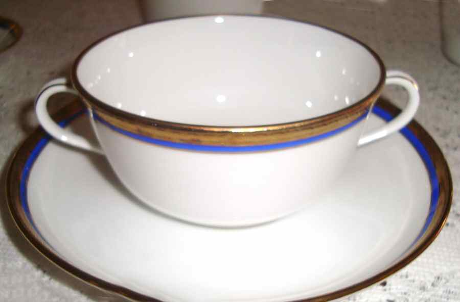 Danube Flat Cream Soup Bowl & Saucer Set by Ginori 1735-1