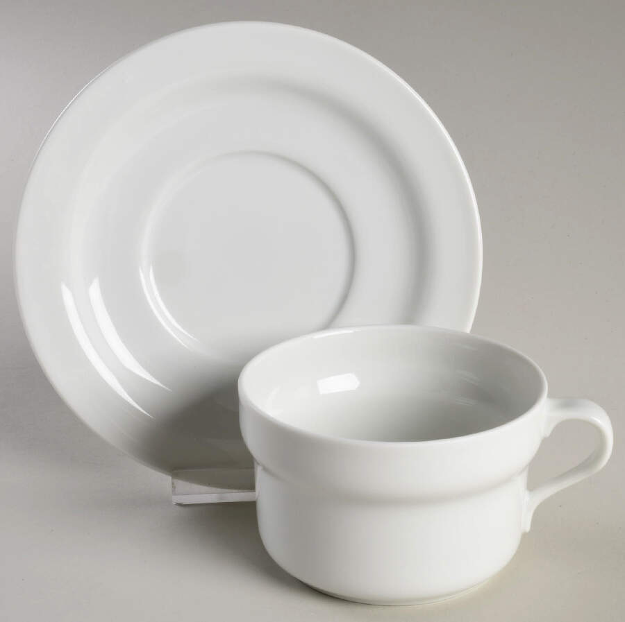 Eco White Flat Cup & Saucer Set by Ginori 1735-1