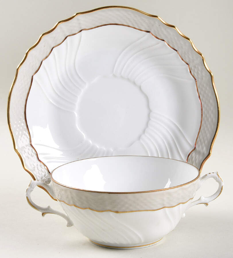 Eminence Flat Cream Soup Bowl & Saucer Set by Ginori 1735-1