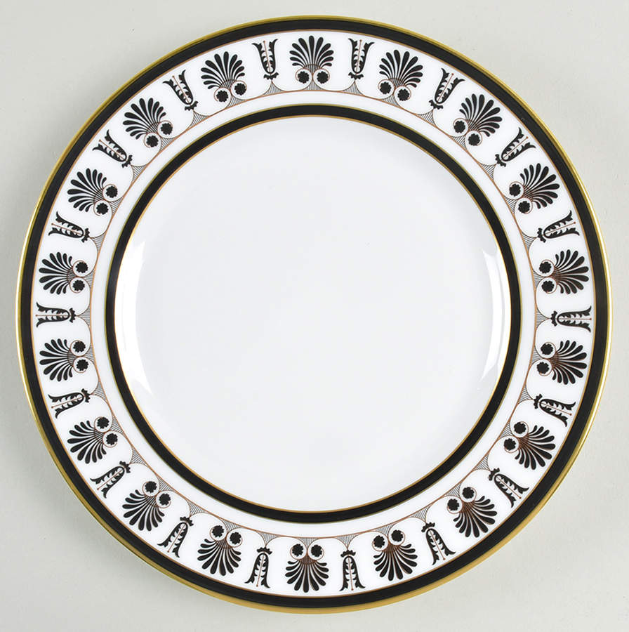 Ercolano Black Luncheon Plate by Ginori 1735-1