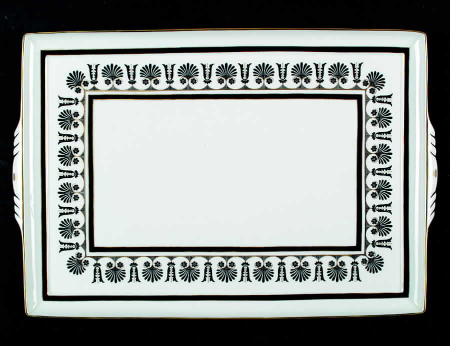 Ercolano Black 16'' Rectangular Tray by Ginori 1735-1