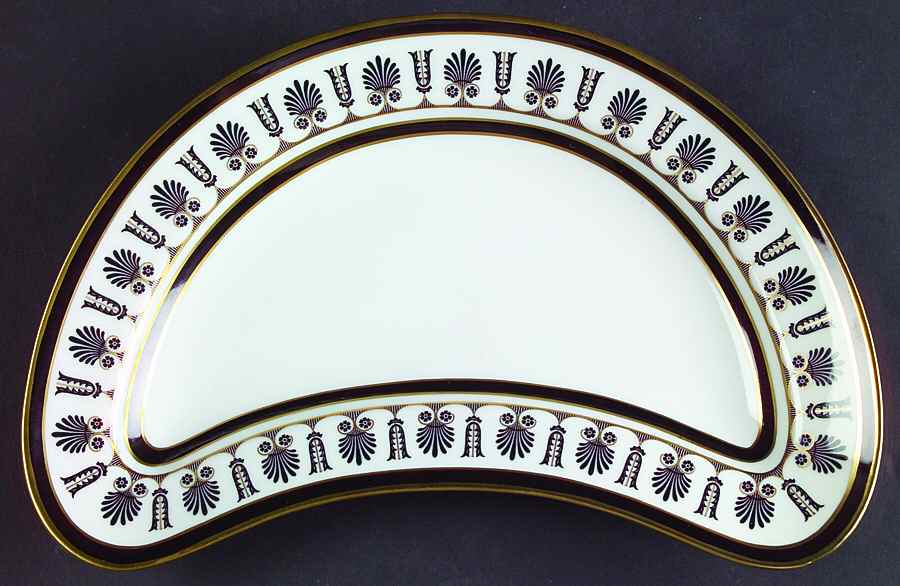 Ercolano Black Crescent Salad Plate by Ginori 1735-1