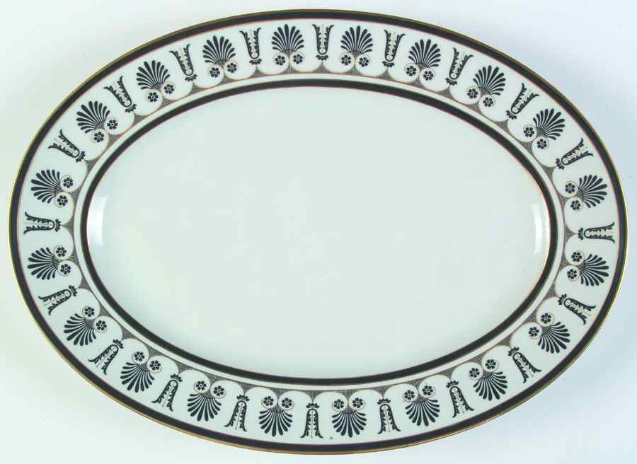 Ercolano Black 15" Oval Serving Platter by Ginori 1735-1