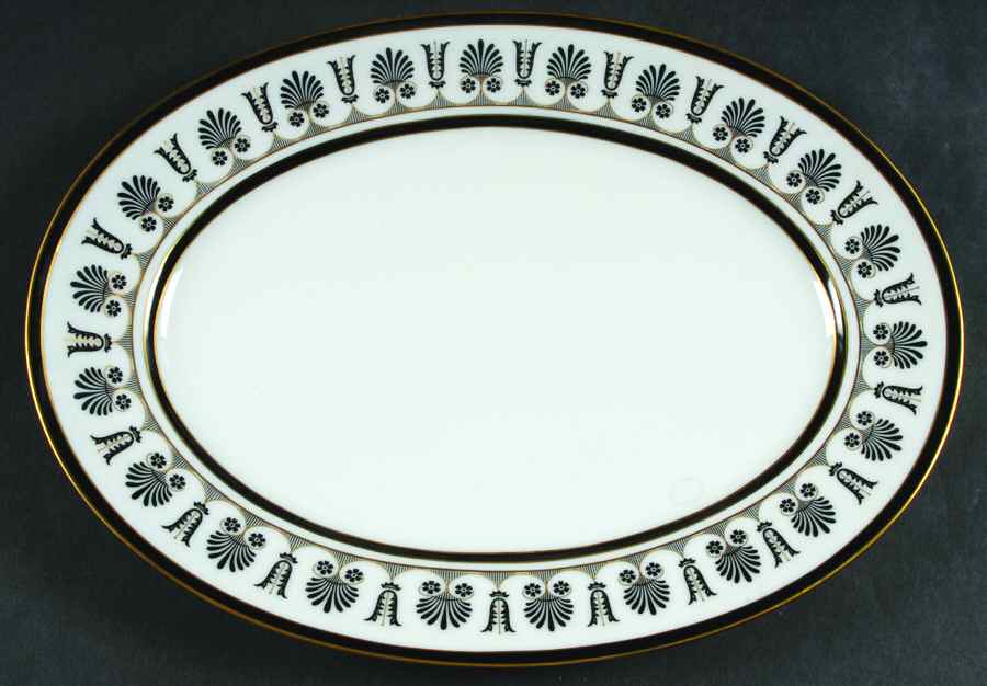Ercolano Black 12" Oval Serving Platter by Ginori 1735-1