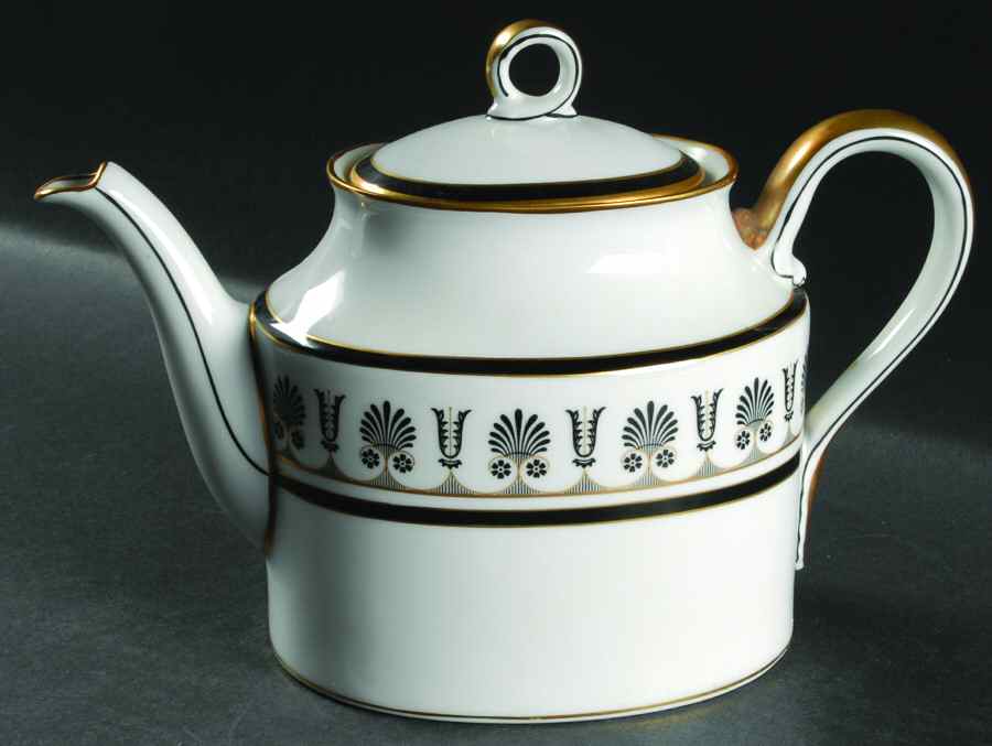 Ercolano Black Teapot & Lid by Ginori 1735-1