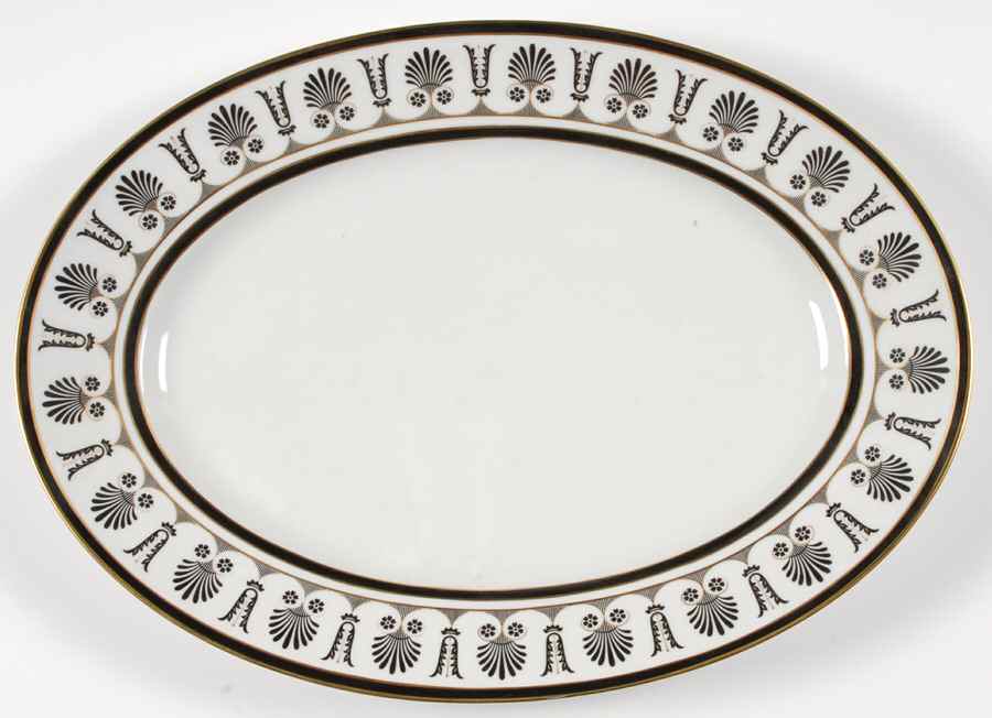 Ercolano Black 16" Oval Serving Platter by Ginori 1735-1