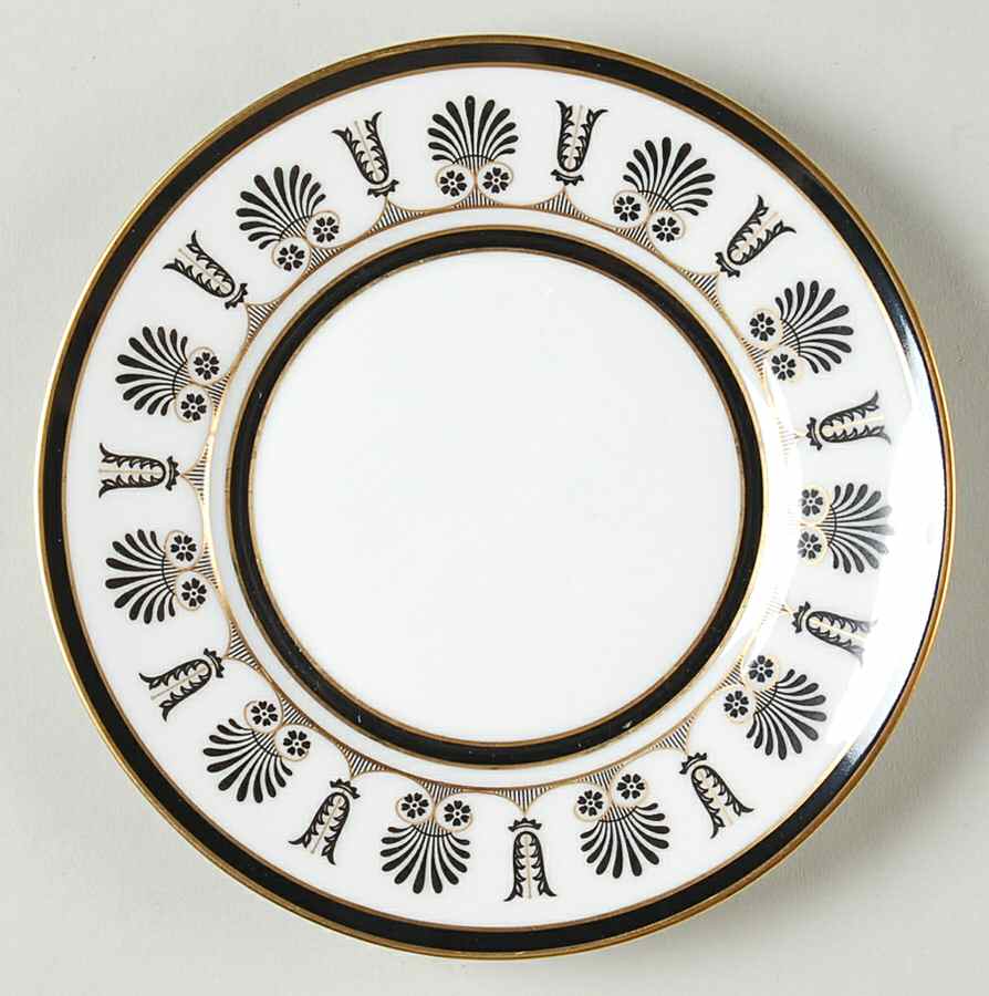 Ercolano Black Bread & Butter Plate by Ginori 1735-1