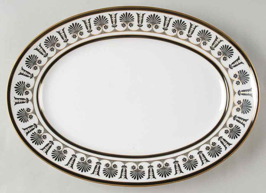 Ercolano Black 13" Oval Serving Platter by Ginori 1735-1