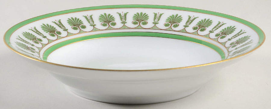 Ercolano Green Rim Soup Bowl by Ginori 1735-1