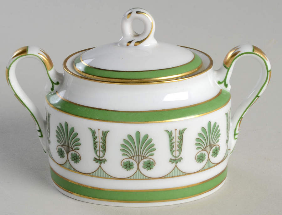 Ercolano Green Mini Sugar Bowl & Lid by Ginori 1735-1