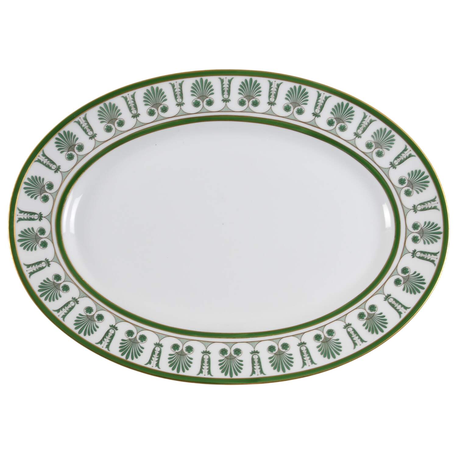 Ercolano Green 15" Oval Serving Platter by Ginori 1735-1