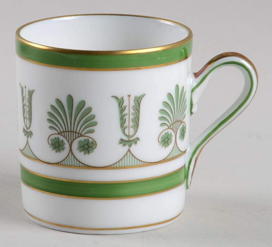 Ercolano Green Flat Demitasse Cup by Ginori 1735-1