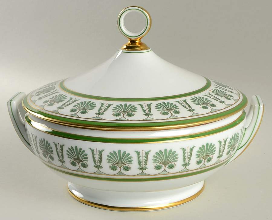 Ercolano Green Round Covered Vegetable by Ginori 1735-1