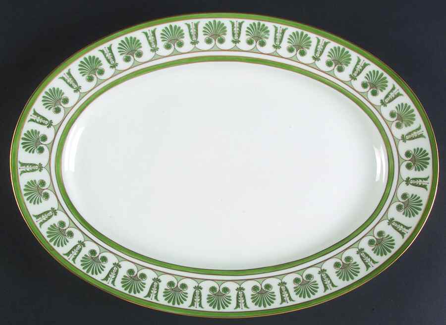Ercolano Green 14" Oval Serving Platter by Ginori 1735-1
