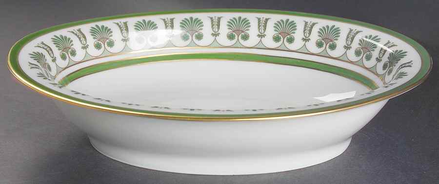 Ercolano Green 9" Oval Vegetable Bowl by Ginori 1735-1