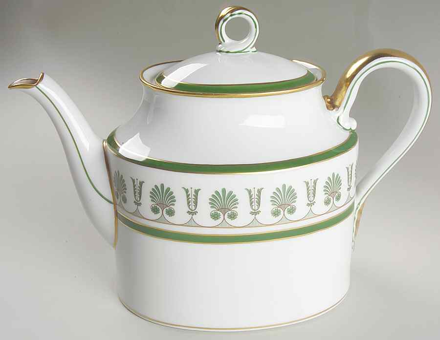 Ercolano Green Teapot & Lid by Ginori 1735-1