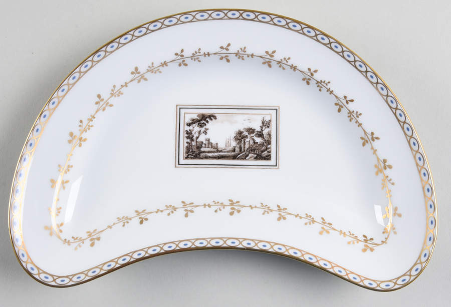 Fiesole (Italian Scene) Crescent Salad Plate by Ginori 1735-1