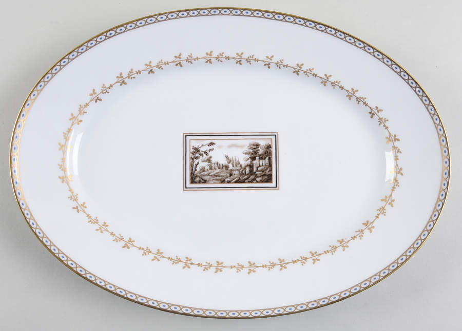 Fiesole (Italian Scene) 13" Oval Serving Platter by Ginori 1735-1