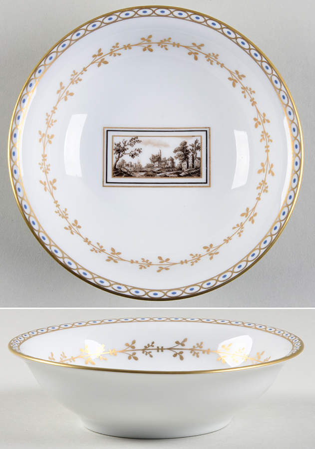 Fiesole (Italian Scene) Fruit/Dessert (Sauce) Bowl by Ginori 1735-1