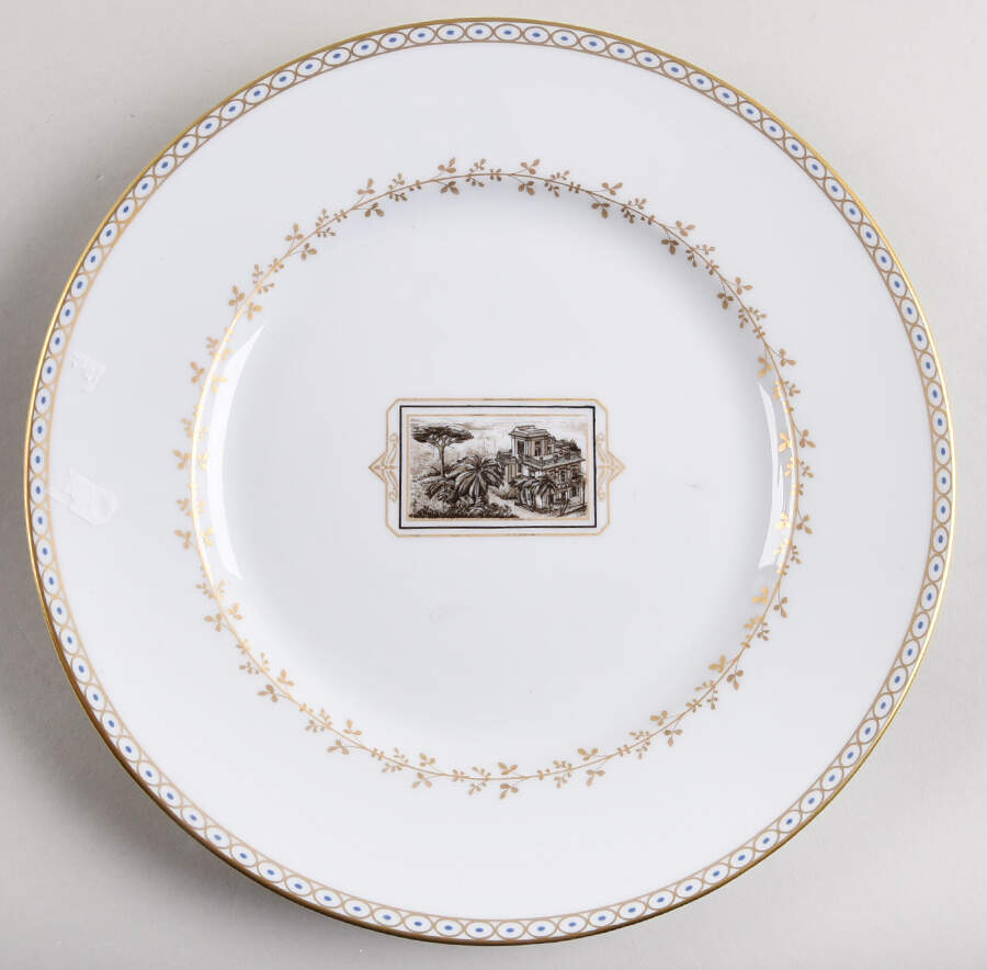 Fiesole (Italian Scene) Large Dinner Plate by Ginori 1735-1