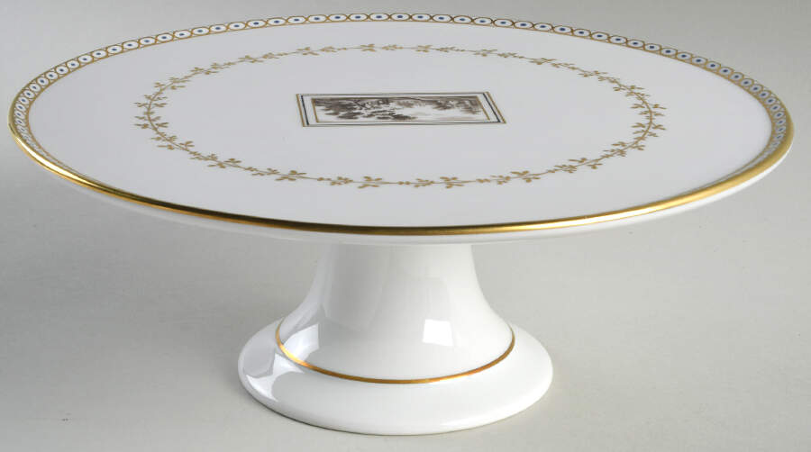 Fiesole (Italian Scene) 10" Diameter Pedestal Cake Stand by Ginori 1735-1