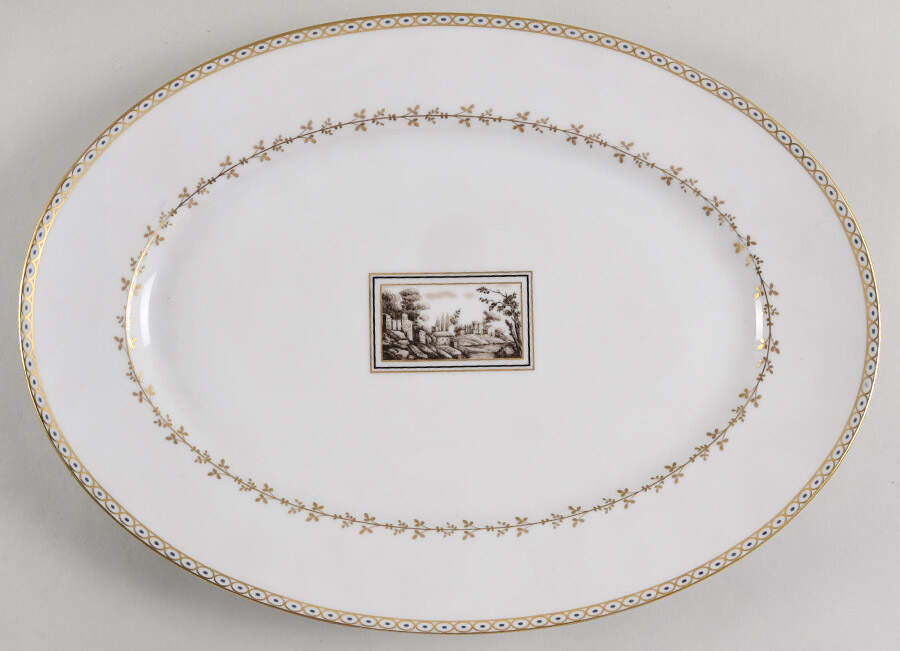 Fiesole (Italian Scene) 15" Oval Serving Platter by Ginori 1735-1