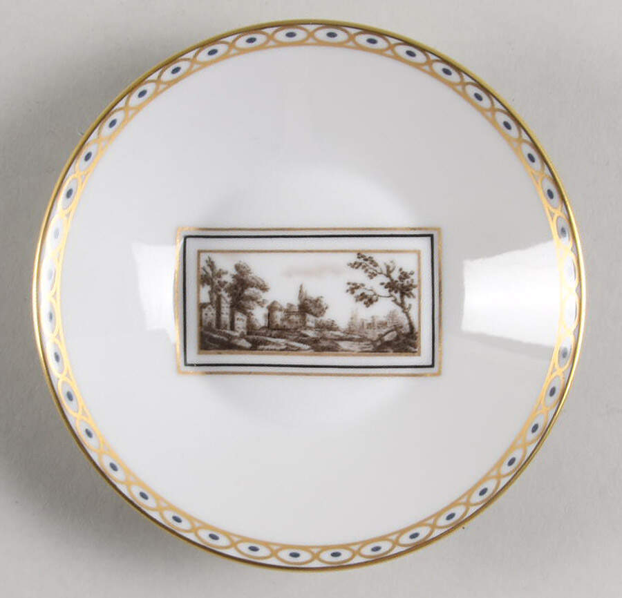 Fiesole (Italian Scene) Saucer for Flat Demitasse Cup by Ginori 1735-1