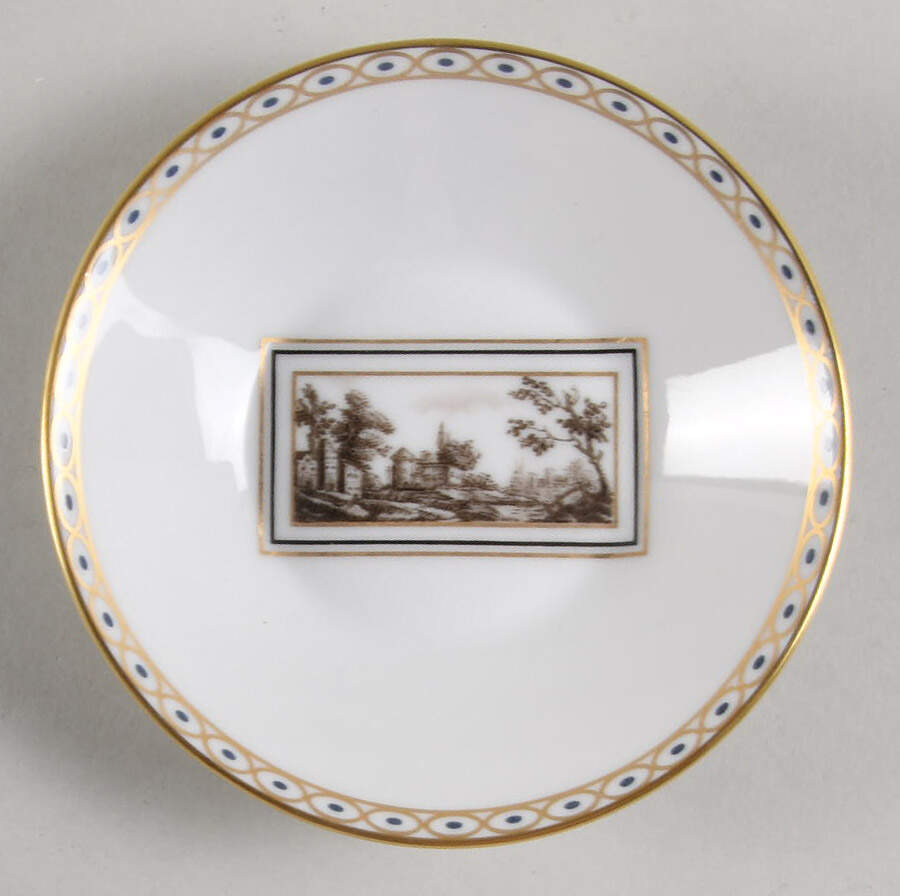 Fiesole (Italian Scene) Saucer for Flat Demitasse Cup by Ginori 1735-1