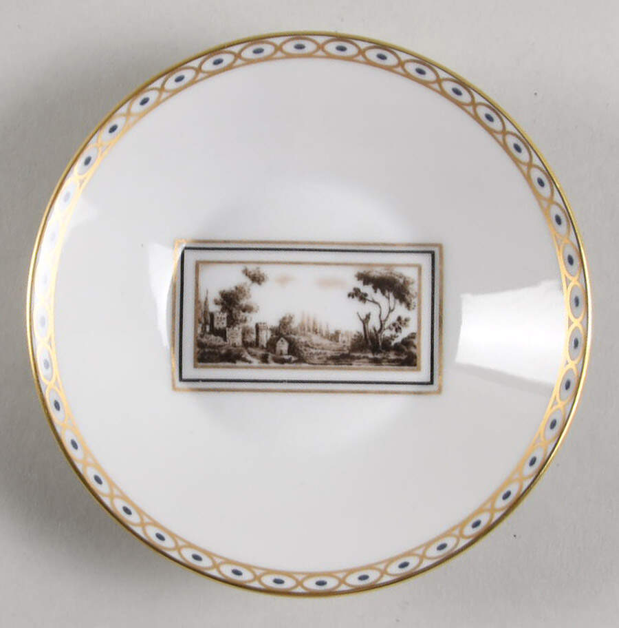 Fiesole (Italian Scene) Saucer for Flat Demitasse Cup by Ginori 1735-1