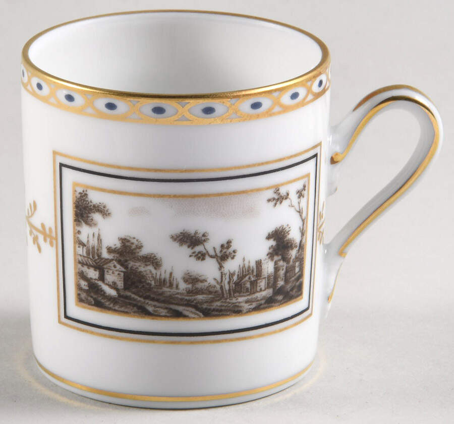 Fiesole (Italian Scene) Flat Demitasse Cup by Ginori 1735-1