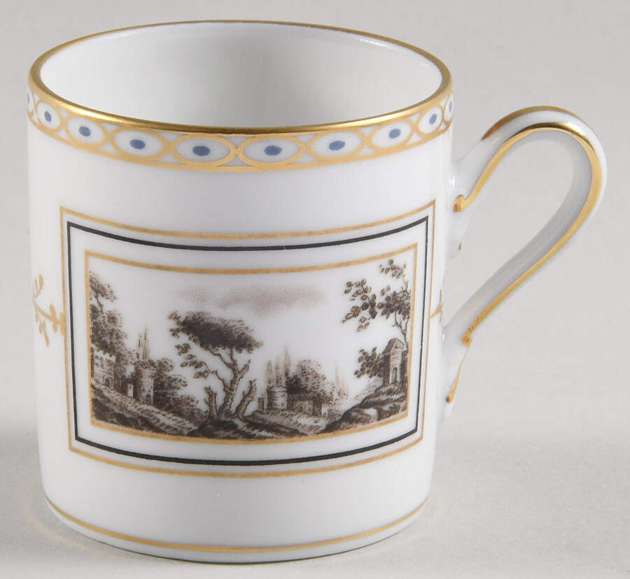 Fiesole (Italian Scene) Flat Demitasse Cup by Ginori 1735-1