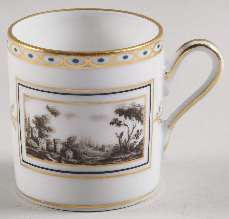 Fiesole (Italian Scene) Flat Demitasse Cup by Ginori 1735-1