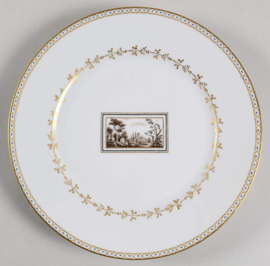 Fiesole (Italian Scene) Dinner Plate by Ginori 1735-1